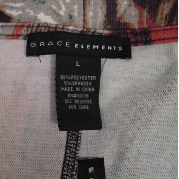 NEW Grace Elements L Wrap Top Cowl Neck Dolman Sleeves Abstract Print Oversized - Picture 13 of 15